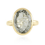 Zilveren ring met een groene amethist