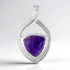 Ciondolo in argento con Ametista Zambiana (MONOSONO COLLECTION)