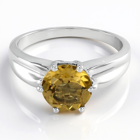 Anello in argento con Quarzo Champagne