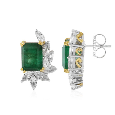 Sambia-Smaragd-Silberohrringe (Gems en Vogue)