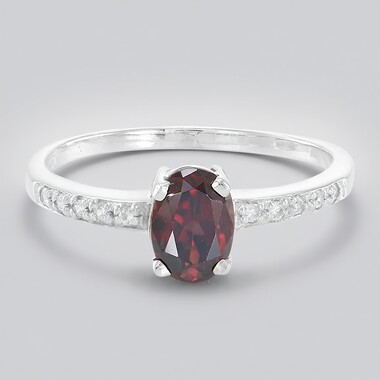 Bague en argent et Zircon chocolat