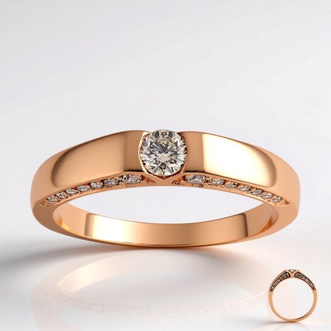 Bague en or et Diamant rose de France SI1 d'Argyle  (Annette)