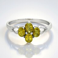 Anillo en plata con Turmalina cuprífera