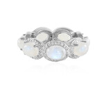Anello in argento con Pietra di Luna Arcobaleno