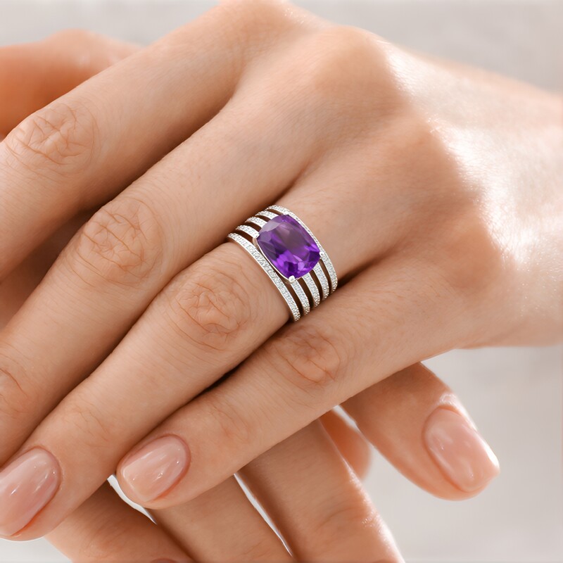 Sibirischer Amethyst-Silberring