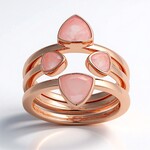 Anello in argento con Quarzo Rosa (Adela Silber)