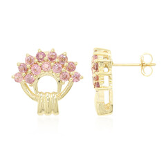 Nicht erhitzter Padparadscha-Saphir-Goldohrringe (AMAYANI)