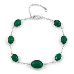 Brazalete en plata con Ágata verde