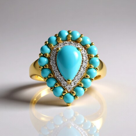 Anello in argento con Turchese Sleeping Beauty (Faszination Türkis)