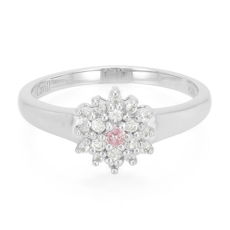 Zilveren ring met een Padparadscha saffier