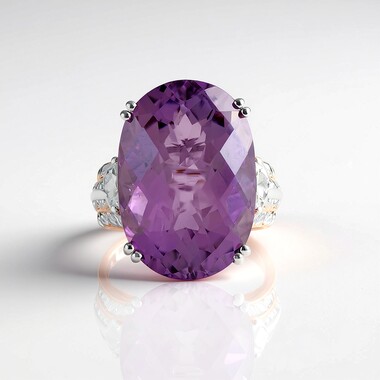 Anillo en plata con Amatista Rosa de Francia (Gems en Vogue)