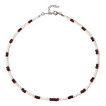 Zilveren halsketting met robijnen (Riya)