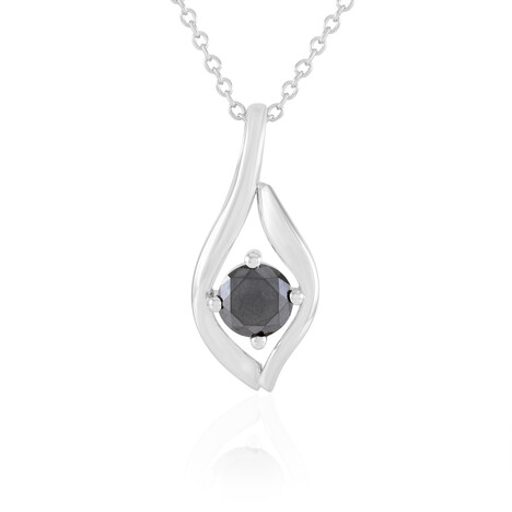 Collar en plata con Diamante negro
