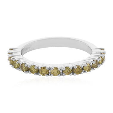 Anello in argento con Diamante Giallo I3