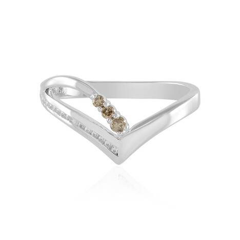 I3 Champagner-Diamant-Silberring (de Melo Essence)