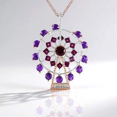 Collier en argent et Grenat Rhodolite (Gems en Vogue)