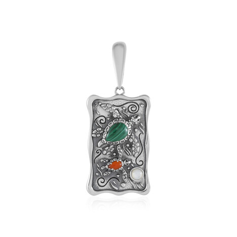Malachite Silver Pendant (Desert Chic)