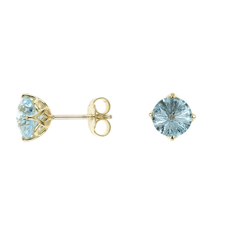 Pendientes en oro con Topacio azul cielo (dagen)