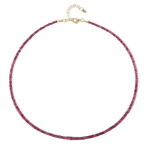 Zilveren halsketting met rubelieten