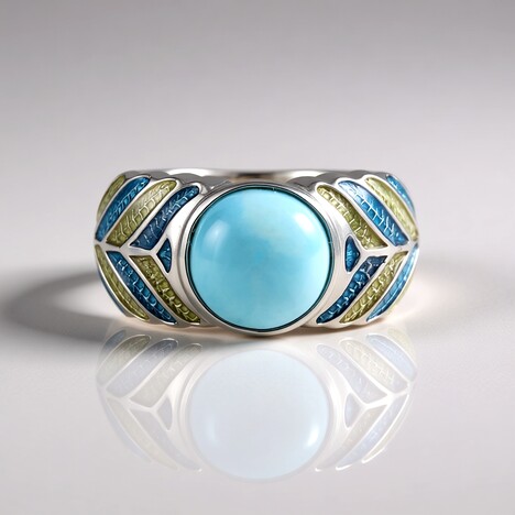 Anello in argento con Larimar (Adela Silber)