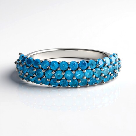 Anello in argento con Apatite Blu Neon