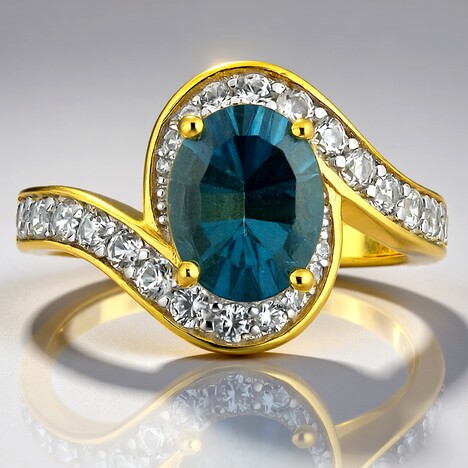 Anello in argento con Fluorite Blu Caraibico