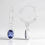 Boucles d'oreilles en argent et Tanzanite