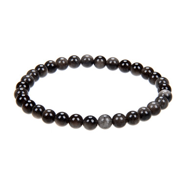 Bracelet et Obsidienne argentée