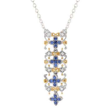 Blauer Saphir-Silbercollier (Gems en Vogue)
