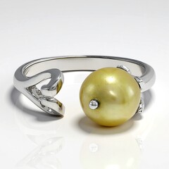 Anello in argento con Perla di Acqua Dolce