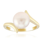 Weiße Süßwasserzuchtperlen-Silberring (TPC)