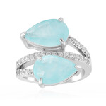 Blauer Pastell-Quarz-Silberring