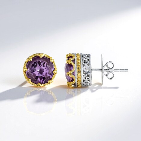 Orecchini in argento con Ametista Rose de France (Dallas Prince Designs)