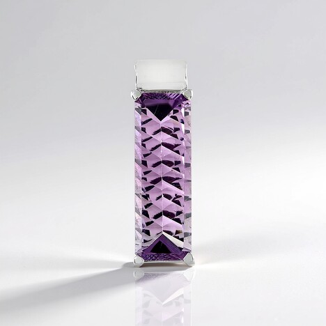 Ciondolo in argento con Ametista Rose de France (MONOSONO COLLECTION)