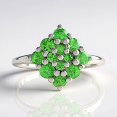 Anello in argento con Tsavorite della Tanzania