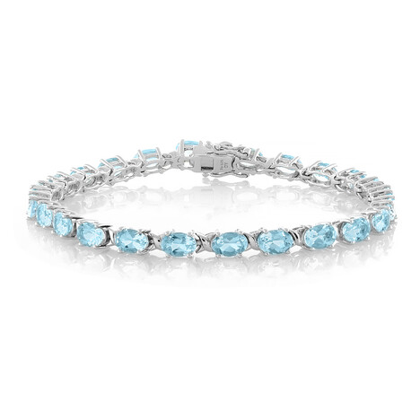 Himmelblauer Topas-Silberarmband