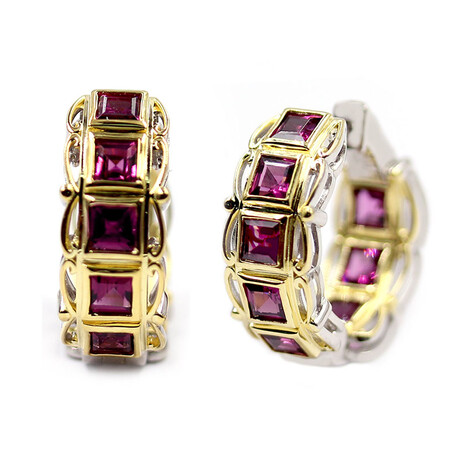 Boucles d'oreilles en argent et Grenat Rhodolite (Dallas Prince Designs)