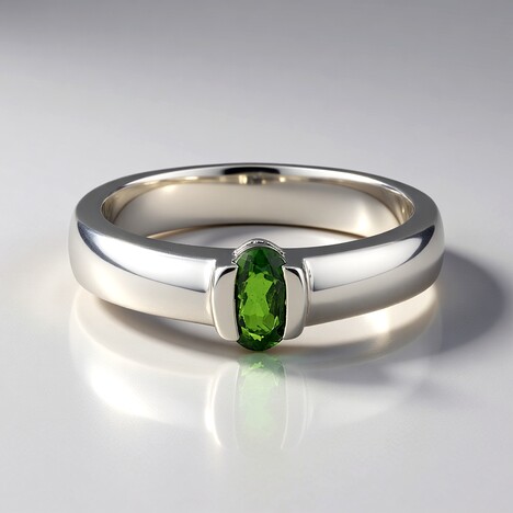 Anello in argento con Diopside Russo