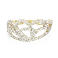 Anello placcato in oro con Zaffiro Bianco