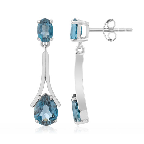 Pendientes en plata con Topacio azul de Londres (Pallanova)