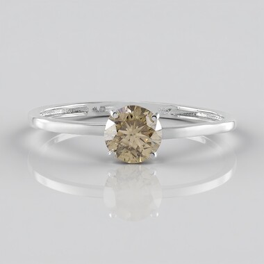 Bague en platine et Diamant champagne I2