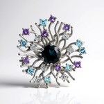 Ciondolo in argento con Topazio Blu Londra (de Melo Essence)