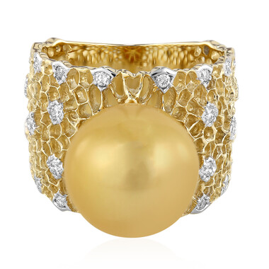 Goldene Südseeperlen-Goldring (TPC)