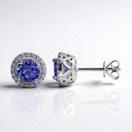 Pendientes en oro con Tanzanita AAA