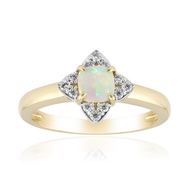 Brasilianischer Weißer Opal-Goldring