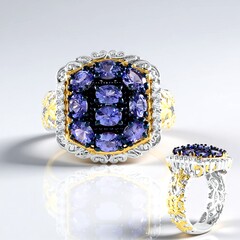 Anello in argento con Tanzanite (Gems en Vogue)
