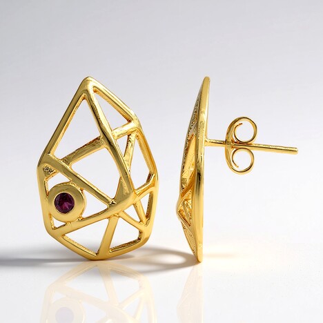 Orecchini in argento con Rodolite