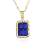 Zilveren halsketting met kobaltblauwe spinelstenen (Gems en Vogue)