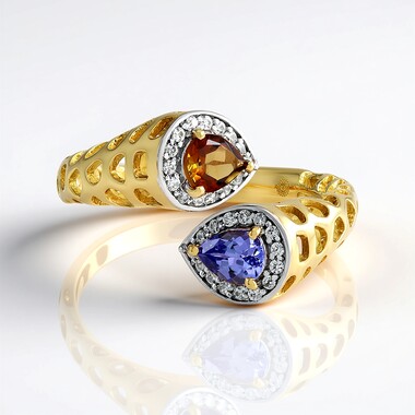 Anello in argento con Tanzanite AAA (Ornaments by de Melo)