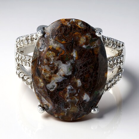 Anello in argento con Quarzo Dinosauro